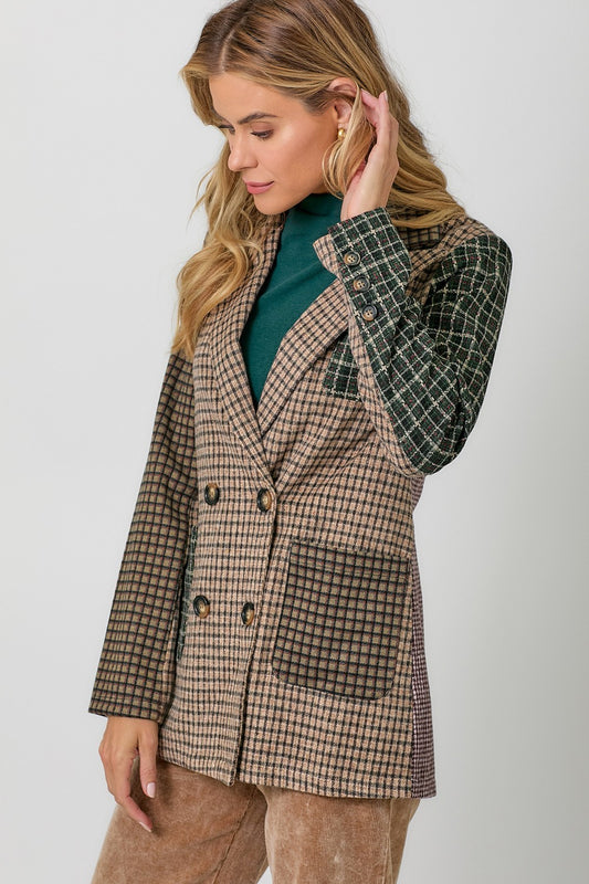 Mixed Plaid Blazer